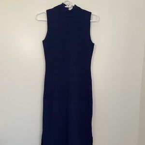 Urban Outfitters, size XS, bodycon maxi dress with side slits, navy